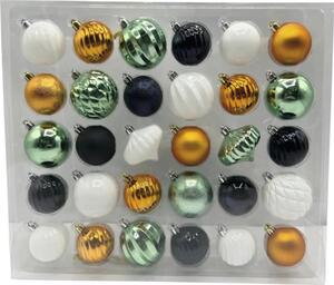 Set globuri Crăciun plastic Ø 7 cm mix natur 30 buc