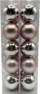 Set globuri Crăciun Lafiora plastic Ø 8 cm roz 20 buc
