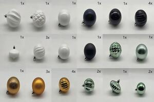 Set globuri Crăciun plastic Ø 7 cm mix natur 30 buc