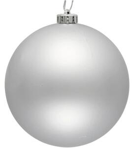 Glob Crăciun Lafiora plastic Ø 15 cm argintiu mat