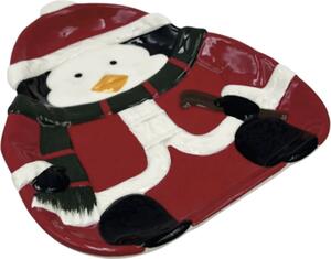 Farfurie pinguin Lafiora ceramică 25,5x20,7 cm roșu
