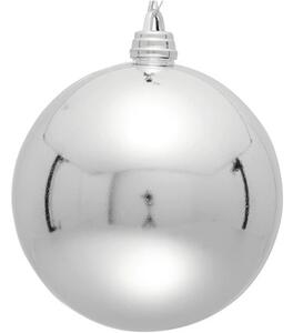 Glob Crăciun Lafiora plastic Ø 30 cm argintiu lucios