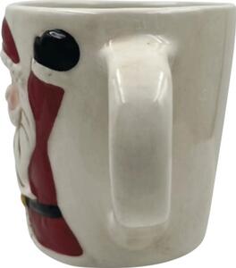 Cană Moș Crăciun Lafiora ceramică 12,8x10 cm roșu/alb