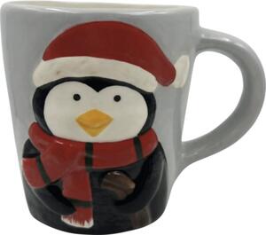 Cană pinguin Lafiora ceramică 12,8x10 cm gri/negru