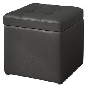 Taburet cu spațiu de depozitare, 30x30x35cm, Negru – Design modern din MDF, PU și burete