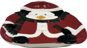 Farfurie pinguin Lafiora ceramică 25,5x20,7 cm roșu