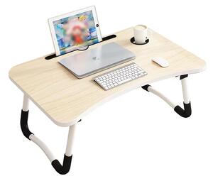 Masă pliabilă pentru laptop, 60x40x28cm – Design modern din MDF și metal