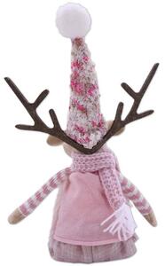 Figurină ren Lafiora H 53 cm roz