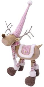 Figurină ren Lafiora H 66 cm roz