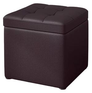 Taburet cu spațiu de depozitare, 30x30x35cm, Maro – Design modern din MDF, PU și burete