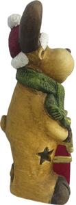 Figurină ren Lafiora H 32,5 cm maro/roșu