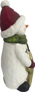 Figurină Om de Zăpadă Lafiora H 32,5 cm alb
