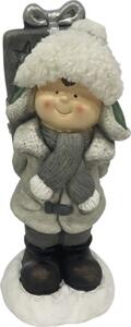 Figurină băiat cu cadou Lafiora 20,5x19x43,5 cm