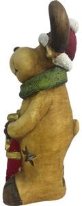 Figurină ren Lafiora H 32,5 cm maro/roșu