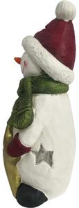 Figurină Om de Zăpadă Lafiora H 32,5 cm alb