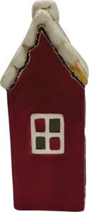 Suport lumânare casă Lafiora ceramică 12,7x18,5x7,3 cm roșu
