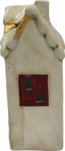 Suport lumânare casă Lafiora ceramică 12,7x18,5x7,3 cm alb