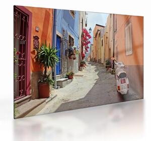 Tablou pe sticlă cu strada din Sardinia (70x50 cm)