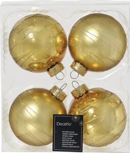 Set globuri Crăciun sticlă Ø 8 cm auriu 4 buc