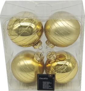 Set globuri Crăciun sticlă Ø 8 cm auriu 4 buc