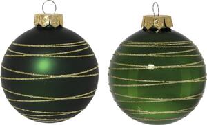 Set globuri Crăciun sticlă Ø 6 cm verde 6 buc