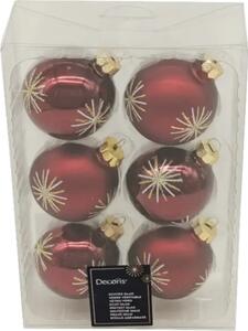 Set globuri Crăciun sticlă Ø 6 cm roșu închis 6 buc