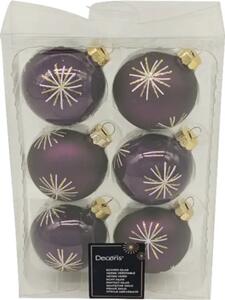 Set globuri Crăciun sticlă Ø 6 cm purpuriu 6 buc