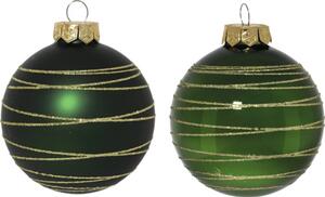 Set globuri Crăciun sticlă Ø 8 cm verde 4 buc