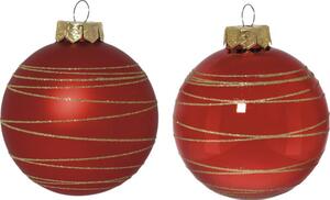 Set globuri Crăciun sticlă Ø 6 cm roșu 6 buc