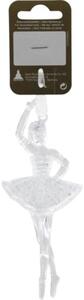 Decorațiune balerină cu sclipici plastic 6x12 cm alb