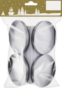 Set suport lumânare metal 7,5 cm argintiu 4 buc