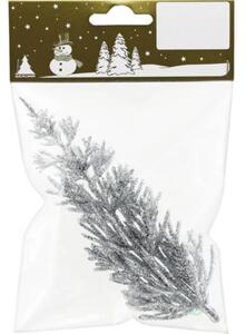Ramură decorativă plastic 14 cm argintiu