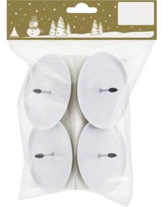 Set suport lumânări metal 7,5 cm alb 4 buc