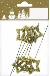 Set 6 stele cu sârmă auriu cu sclipici