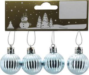 Set globuri Crăciun plastic Ø 3 cm albastru 4 buc