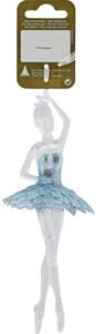 Decorațiune balerină cu agățătoare plastic 17 cm albastru