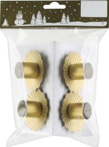 Set suport lumânări metal 6 cm auriu 4 buc