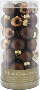 Set globuri Crăciun sticlă Ø 2,5 cm maro 35 buc