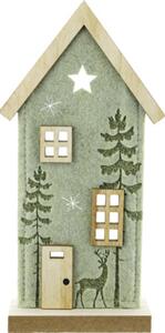 Decorațiune căsuță lemn 10x22,5 cm verde