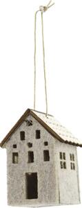 Decorațiune casă cu agățătoare lemn/pâslă 7,5x9 cm alb/maro