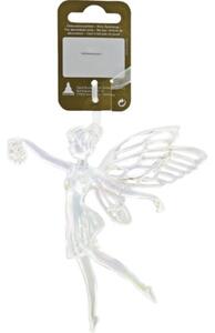 Decorațiune elf cu agățătoare plastic 11,5 cm alb