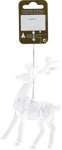 Decorațiune cerb cu agățătoare acril 9x6 cm transparent