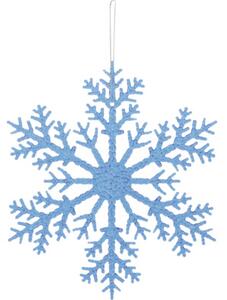 Decorațiune fulg de nea plastic 21 cm albastru
