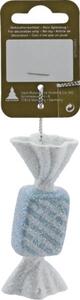 Decorațiune bomboană cu agățătoare plastic 8,5x4 cm albastru/alb