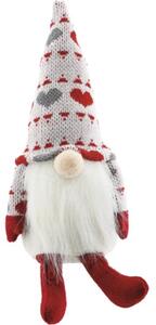 Figurină pitic pâslă 21 cm alb/roșu