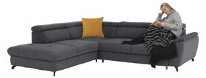KONDELA Canapea cu funcţie de reglare a adâncimii şezutului, gri, model stânga, COPER