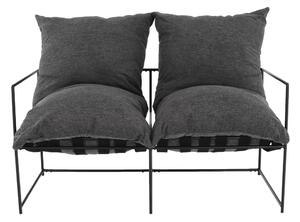 KONDELA Canapea modernă 2 locuri, gri/negru, DEKER