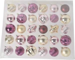 Set globuri Crăciun Lafiora plastic Ø 7 cm mix elegant 30 buc