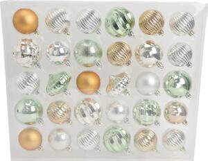 Set globuri Crăciun Lafiora plastic Ø 7 cm mix 30 buc