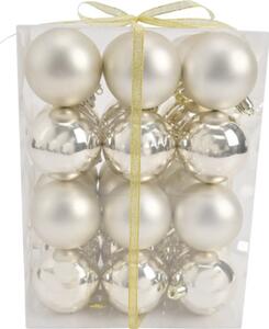 Set globuri Crăciun Lafiora plastic Ø 6 cm alb perlat 36 buc
